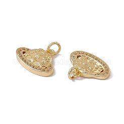 Brass Micro Pave Clear Cubic Zirconia Charms&nbsp;KK-G439-30G