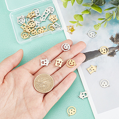 32Pcs 4 Style 304 Stainless Steel Charms&nbsp;STAS-DC0009-28