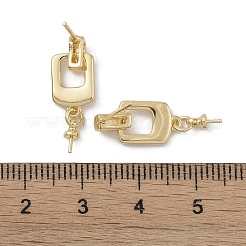 Brass with Shell Stud Earring Findings&nbsp;KK-G497-32G