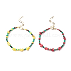 Natural Freshwater Shell & Glass Beaded Bracelets for Women&nbsp;BJEW-MZ00258