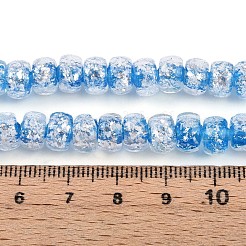 Luminous Handmade Silver Foil Glass Beads Strands&nbsp;FOIL-N029-02B-08