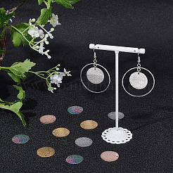 30 Pcs 5 Colors PVD Vacuum Plating 304 Stainless Steel Textured Pendants&nbsp;STAS-UN0022-31