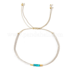 Minimalist Design Flat Round Glass Seed Beads Braided Bead Stretch for Women&nbsp;IQ0836