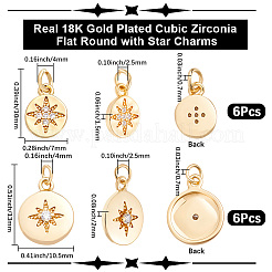12Pcs 2 Styles Brass Micro Pave Cubic Zirconia Pendants&nbsp;KK-BBC0029-19