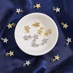 20Pcs Brass Micro Pave Cubic Zirconia Charms&nbsp;KK-SZ0004-76