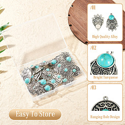 27Pcs 9 Styles Alloy & Synthetic Turquoise Chandelier Component Links&nbsp;FIND-TA0010-42A