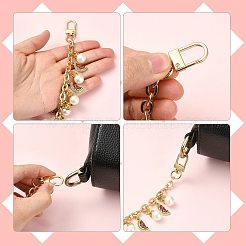 4Pcs 4 Styles Alloy Rhinestone with Acrylic Pearl Bead Charm Cable Chain Bag Decorative Chains&nbsp;HJEW-FS00060-01