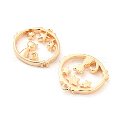 Brass Micro Pave Cubic Zirconia Pendants&nbsp;KK-E090-38G
