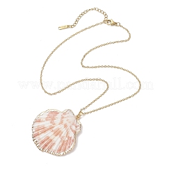 12Pcs 12 Styles Electroplated Natural Mixed Shell Pendant Necklaces&nbsp;NJEW-JN05212