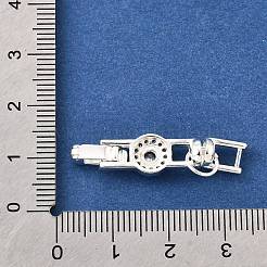 Brass Micro Pave Clear Cubic Zirconia Fold Over Clasps&nbsp;KK-R222-04S