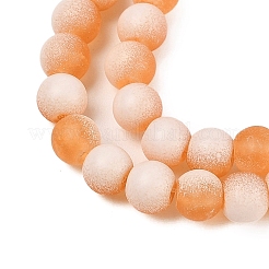 Frosted Crackle Glass Beads Strands&nbsp;GLAA-U001-8mm-M10