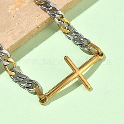 201 Stainless Steel Cross Link Bracelets&nbsp;BJEW-G785-01GP