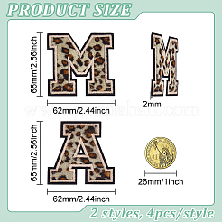 8Pcs 2 Styles Letter Polyester Iron on/Sew On Patches&nbsp;PATC-FG0002-70