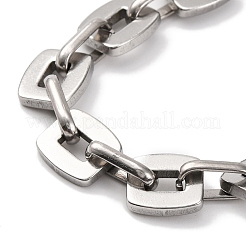 201 Stainless Steel Rectangle Link Chain Necklace&nbsp;NJEW-F222-24P