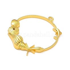 Ocean Theme Alloy Open Back Bezel Pendants&nbsp;PALLOY-F321-03E-G