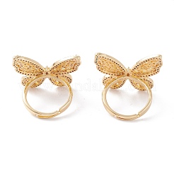 Brass Micro Pave Cubic Zirconia Adjustable Rings&nbsp;RJEW-A002-04G
