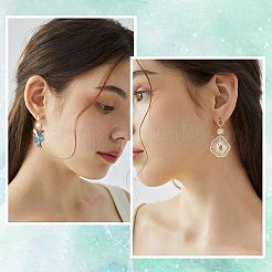 60Pcs 2 Styles Ring & Rectangle Shape Brass Stud Earring Findings&nbsp;DIY-CN0002-59