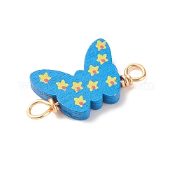 Spray Painted Wood Connector Charms&nbsp;PALLOY-JF01427-08