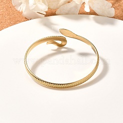 Ion Plating(IP) 304 Stainless Steel Snake Open Cuff Bangles&nbsp;BJEW-L682-011G
