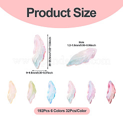 192Pcs 6 Colors Baking Paint Transparent Glass Pendants&nbsp;DGLA-TA0001-41