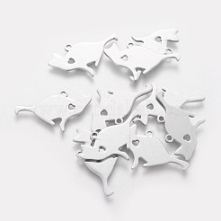 Non-Tarnish 304 Stainless Steel Kitten Pendants&nbsp;STAS-Q201-T440