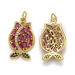 Brass Micro Pave Cubic Zirconia Pendants&nbsp;ZIRC-L100-031G
