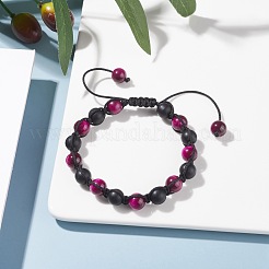Round Stone Braided Bead Bracelets Set&nbsp;BJEW-JB07260-04