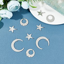 18Pcs 3 Style 201 Stainless Steel Links Connectors & Chandelier Components Links&nbsp;STAS-UN0021-57P