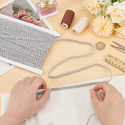 Polyester Braided Metallic Lace Trim&nbsp;SRIB-WH0011-180D-02