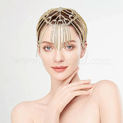 Metal Rhinestone Tassel Hair Chain Hat for Bridal&nbsp;DIY-WH0504-183