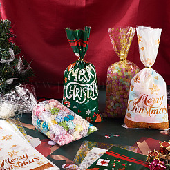 100Pcs 4 Styles Christmas Theme OPP Cellophane Candy Packaging Bags&nbsp;ABAG-TA0002-08
