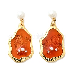 Teardrop Brass Enamel Stud Earrings&nbsp;EJEW-Z086-15G