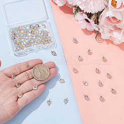 80Pcs Brass Micro Pave Cubic Zirconia Charms&nbsp;ZIRC-UN0001-17