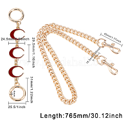 Alloy Curb Chain Bag Handles&nbsp;FIND-WH0120-77C