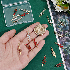 20Pcs 2 Styles Alloy Rhinestone Pendants&nbsp;FIND-NB0006-29