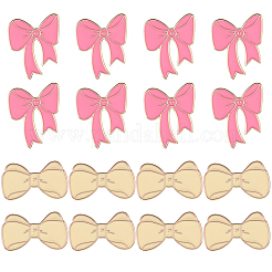 16Pcs 2 Styles Bowknot Enamel Pins&nbsp;JEWB-SC0001-74