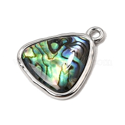 304 Stainless Steel & Natural Paua Shell Pendants&nbsp;SH-CBA7184-01E-P