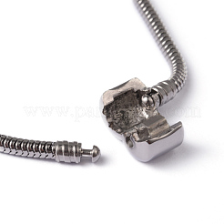 Tarnish Resistant 304 Stainless Steel Round Snake Chain European Style Bracelet Making&nbsp;STAS-L178-SL0202-21