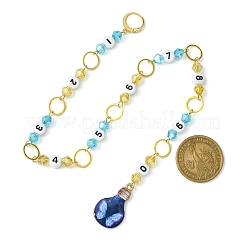 Bulb Alloy Enamel Pendant & Acrylic Number Knitting Row Counter Chains&nbsp;HJEW-JM01755
