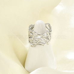304 Stainless Steel Hollow Wide Cuff Rings for Women&nbsp;RJEW-G338-24P