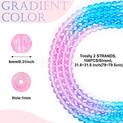 2 Strands Baking Paint Transparent Glass Beads&nbsp;DGLA-TA0001-20E
