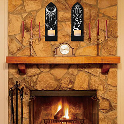 Boho Style Wall Mounted Wood Candle Holder Stand&nbsp;AJEW-WH0378-001