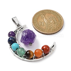 7 Chakra Gemstone Round Pendants&nbsp;X1-PALLOY-JF02402-01