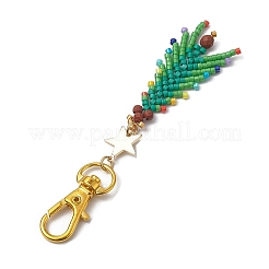 Christmas Tree Glass Seed Beads Pendant Decoration&nbsp;HJEW-MZ00070