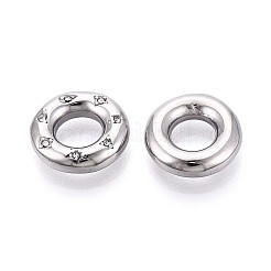304 Stainless Steel Rhinestone Linking Rings&nbsp;STAS-T064-77P