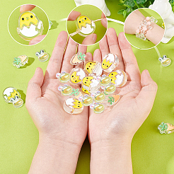 30Pcs 3 Style Transparent Acrylic Enamel Beads&nbsp;OACR-SC0001-13