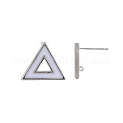 Brass with Enamel Stud Earring Findings&nbsp;KK-S356-673P-NF