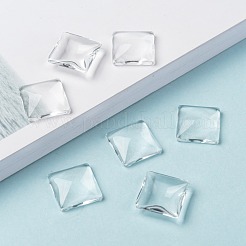 Transparent Glass Square Cabochons&nbsp;GGLA-S022-15mm