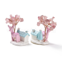 Natural Rose Quartz Tree Display Decoration&nbsp;DJEW-G030-01RG-04