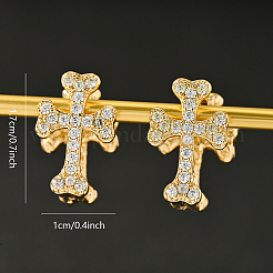 Brass Cross Hoop Earrings&nbsp;KD3664